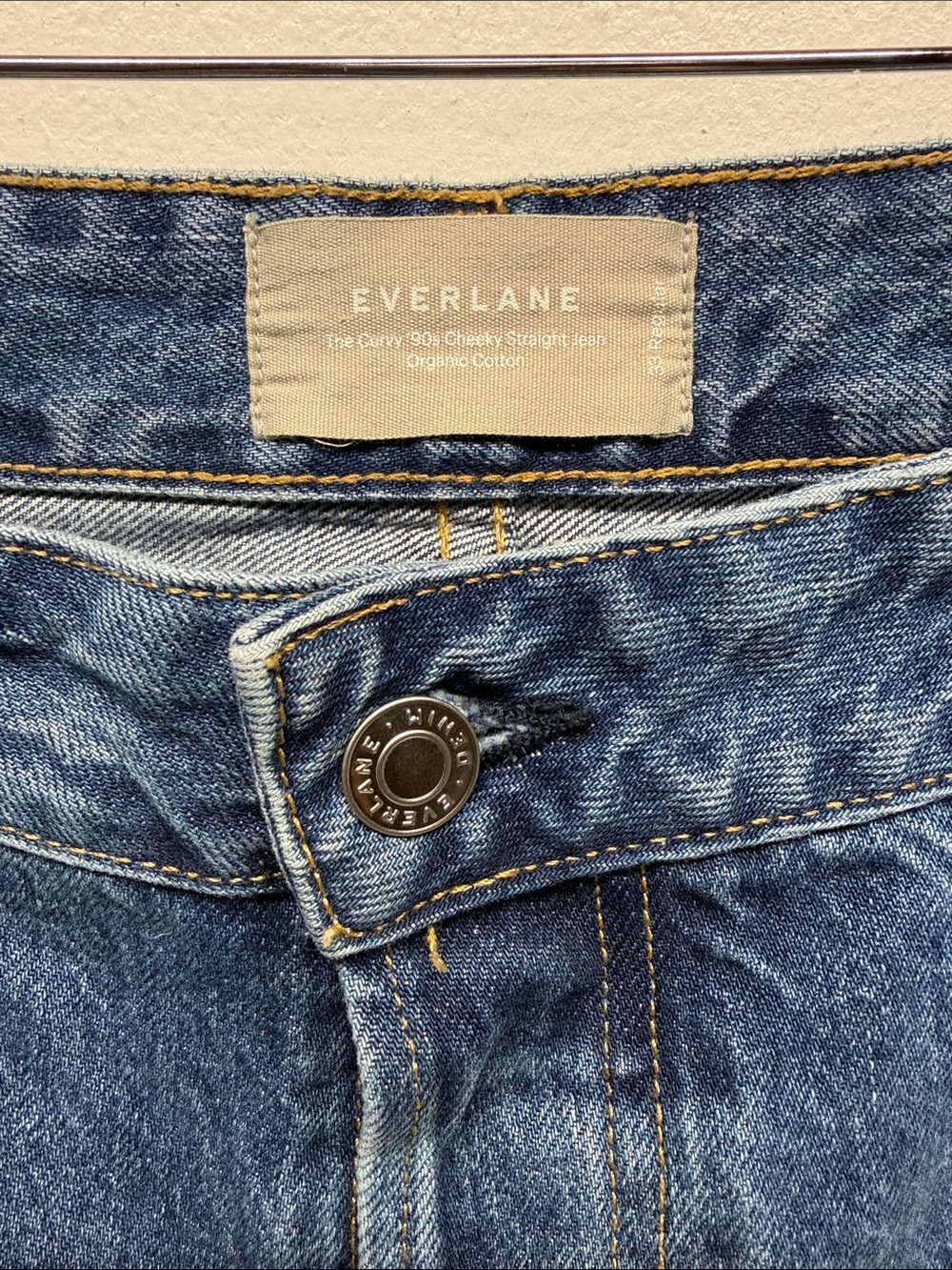 Everlane Jeans Curvy 90s Cheeky High Rise Ankle Straight Rigid Northridge 33 R - Picture 6 of 8